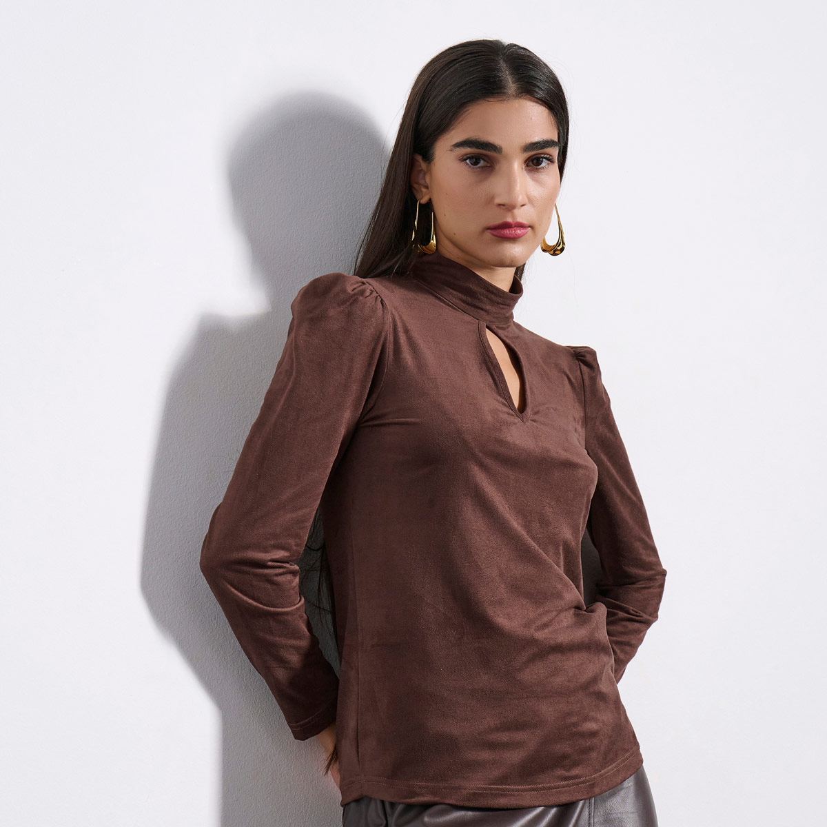 BLOUSE 3225137 BROWN