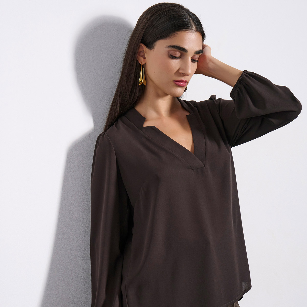 BLOUSE 3225101 DARK BROWN