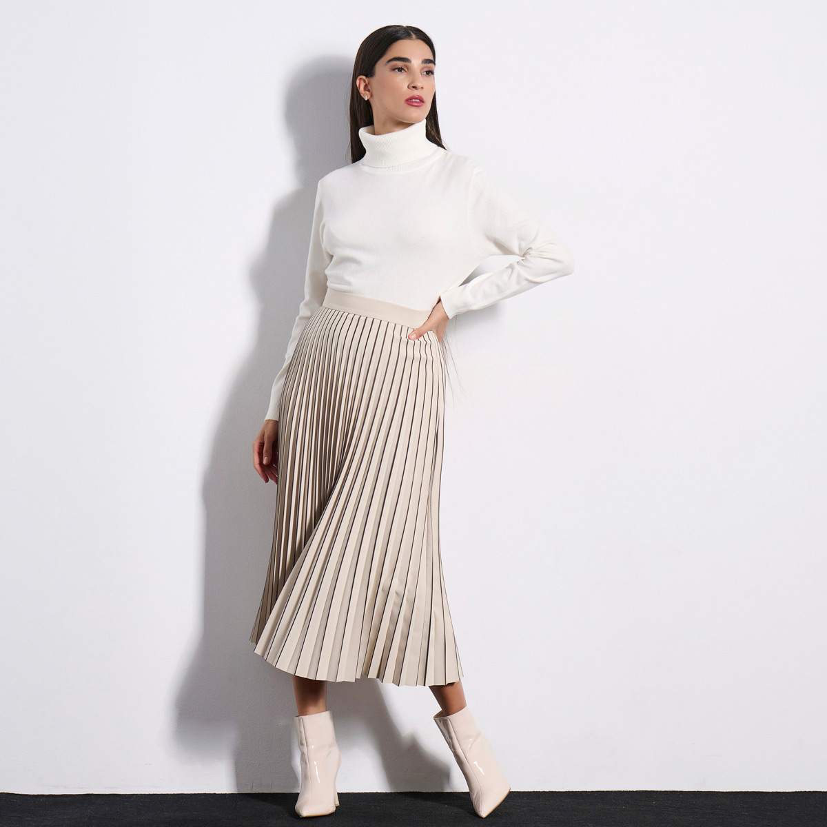 MIDI SKIRT 3225305 BEIGE