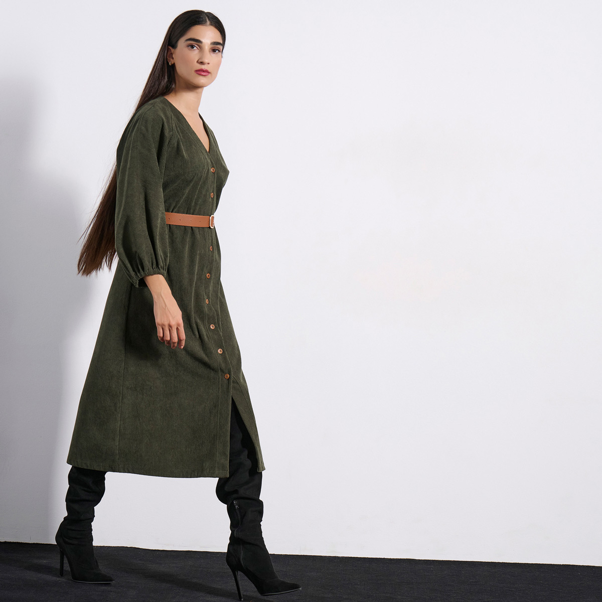MIDI DRESS 3225919 OLIVE
