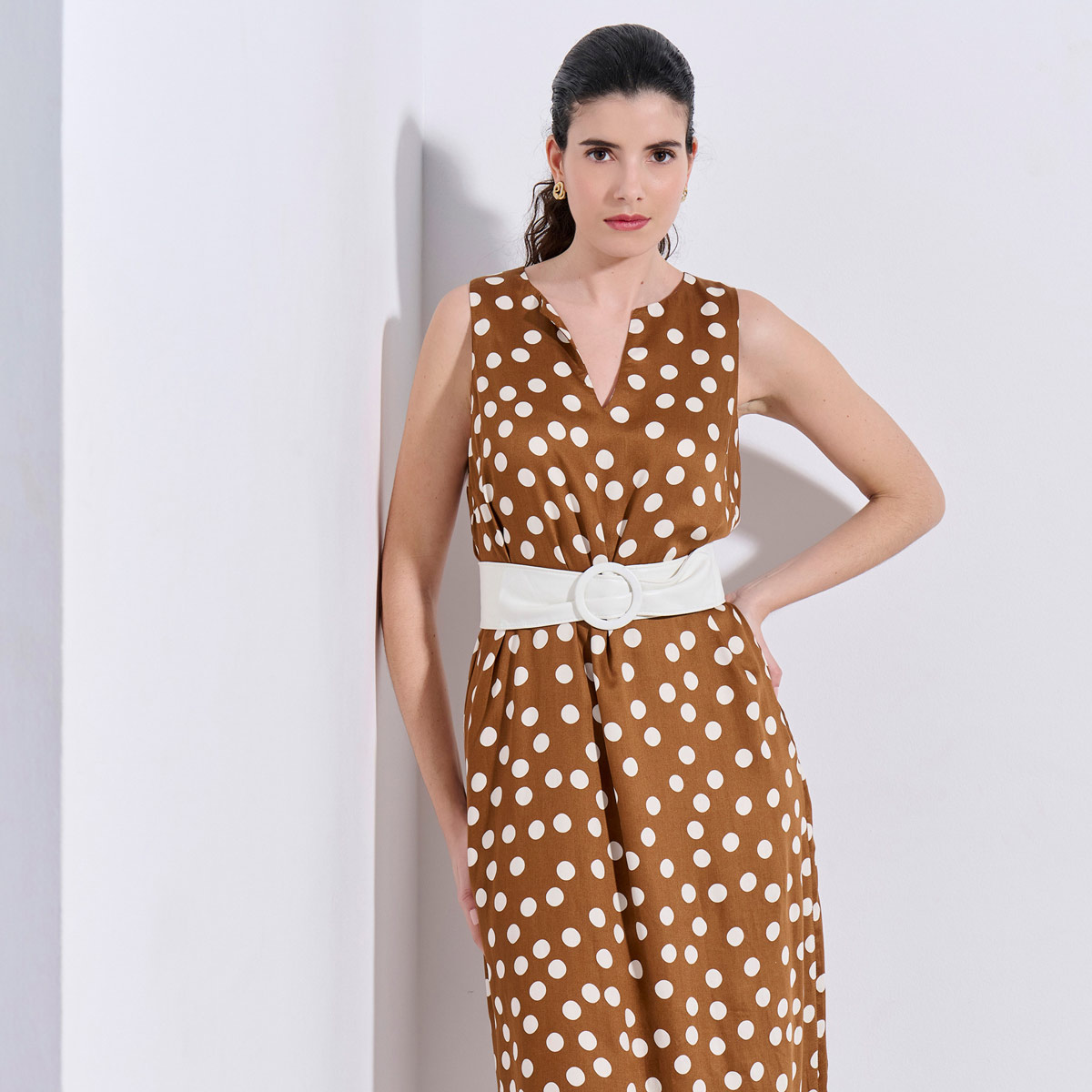 MIDI DRESS 3126935 BROWN