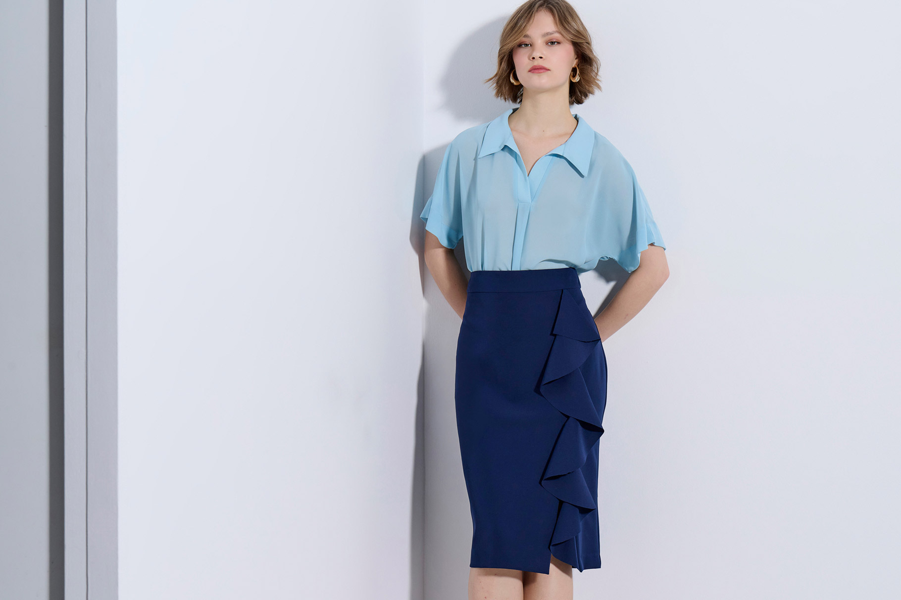 MIDI SKIRT 3126301 MARINE BLUE