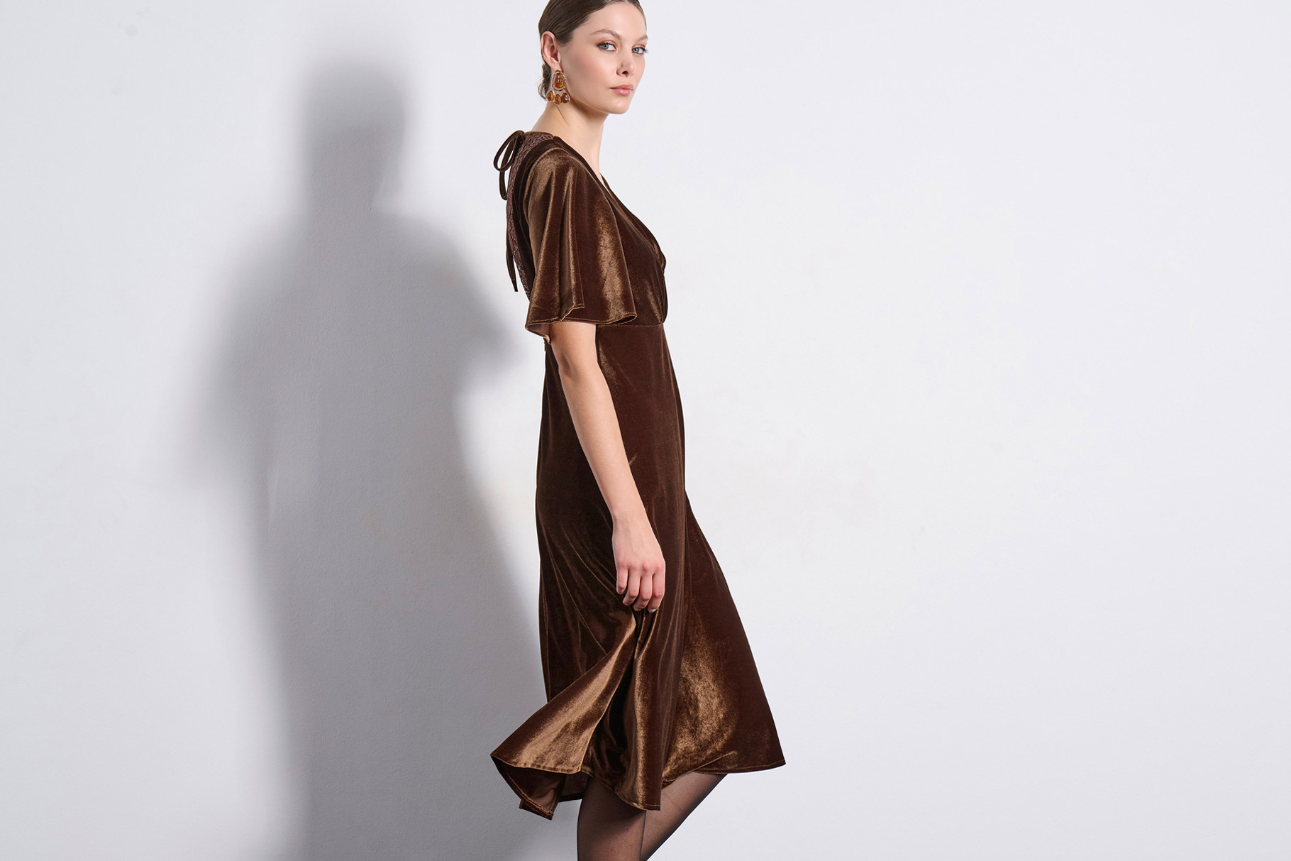 MIDI DRESS 3225958 CHOCOLATE