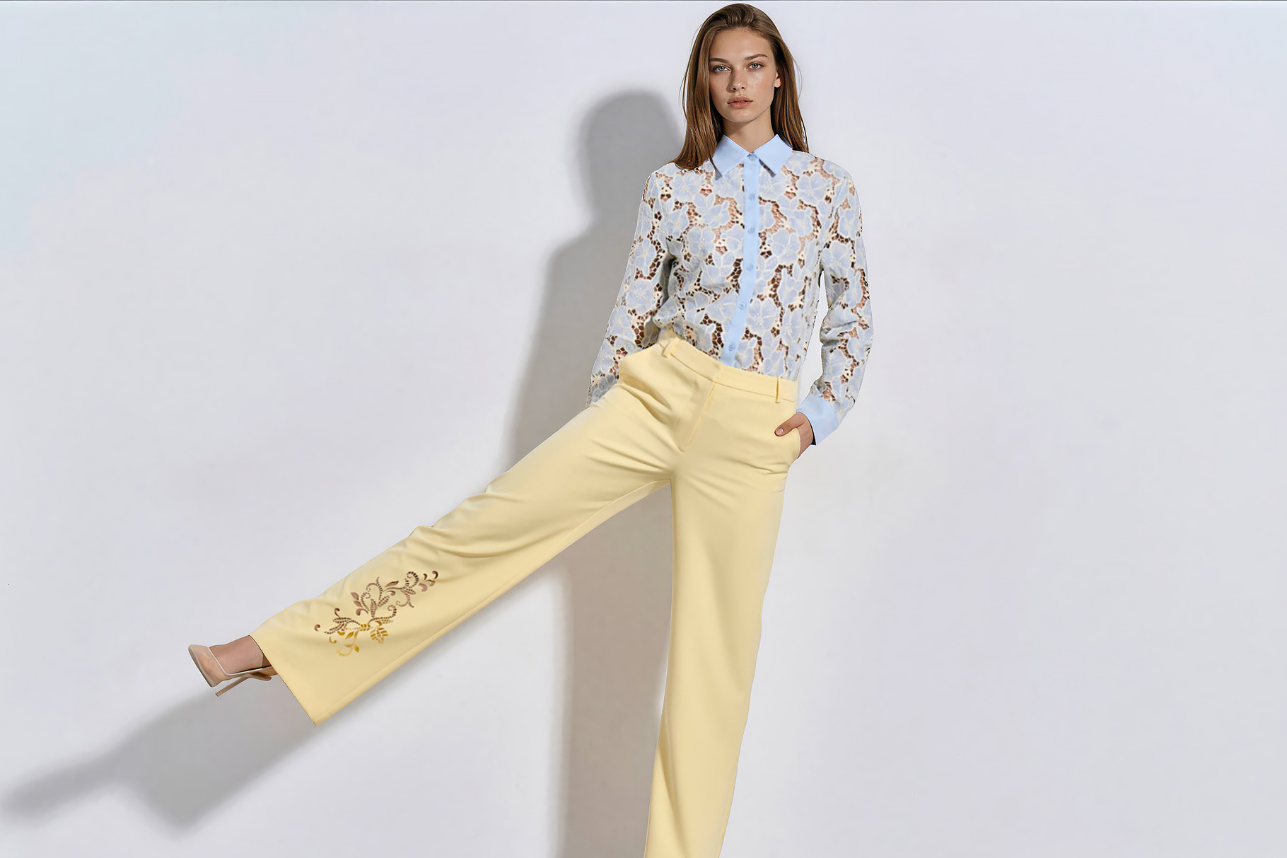 TROUSERS 3126428 YELLOW