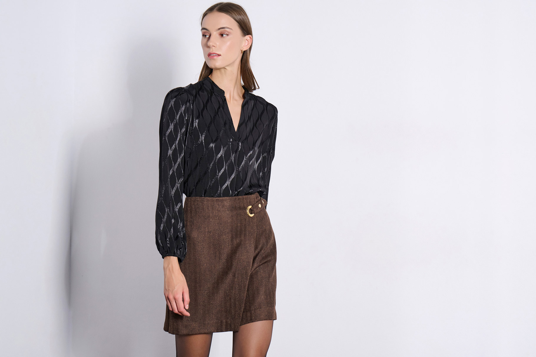 MINI SKIRT 3225322 BROWN