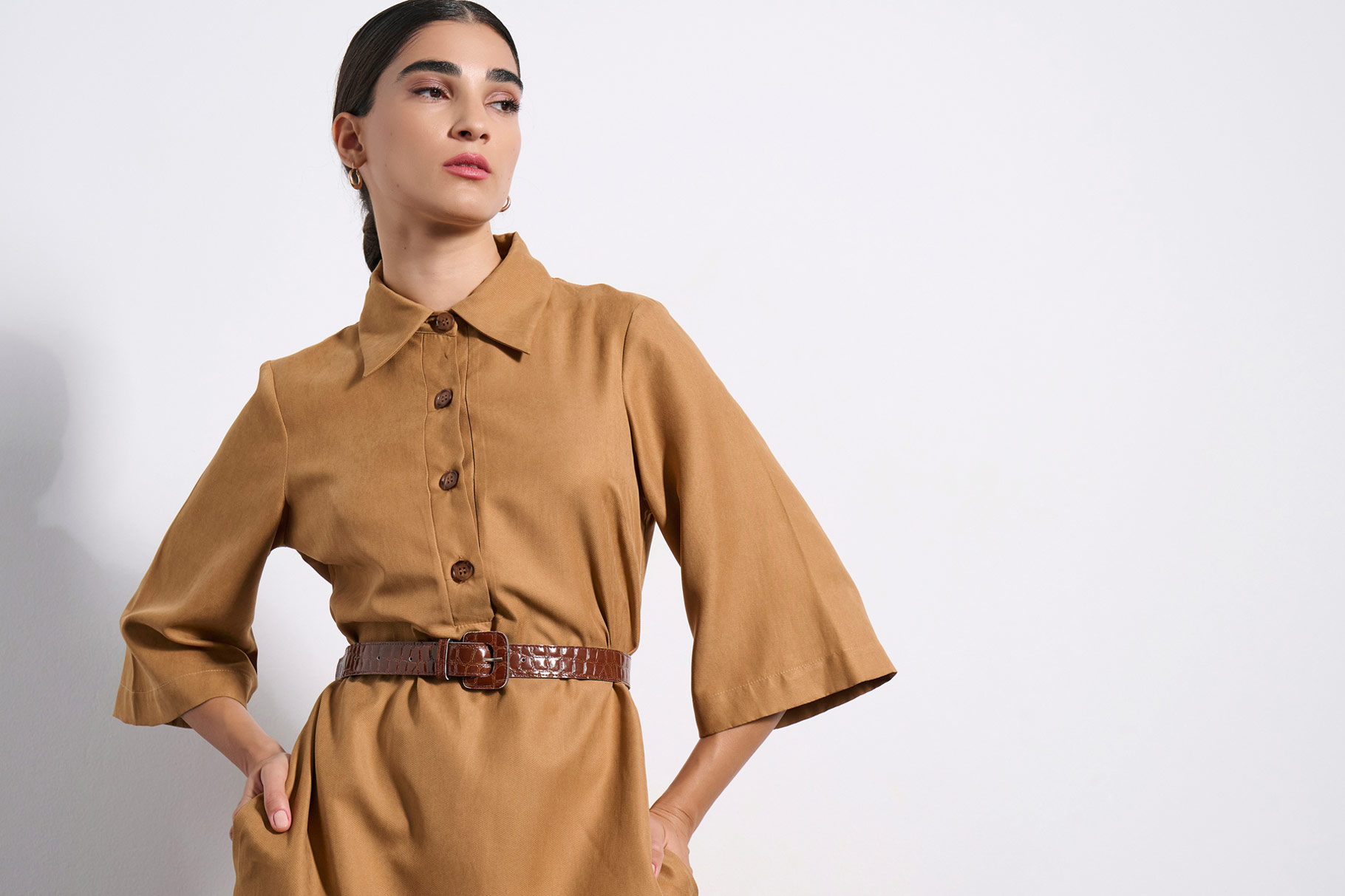 MIDI DRESS 3225940 TAUPE