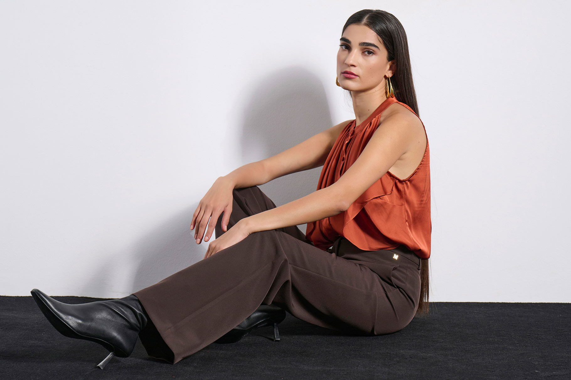 TROUSERS 3225429 DARK BROWN