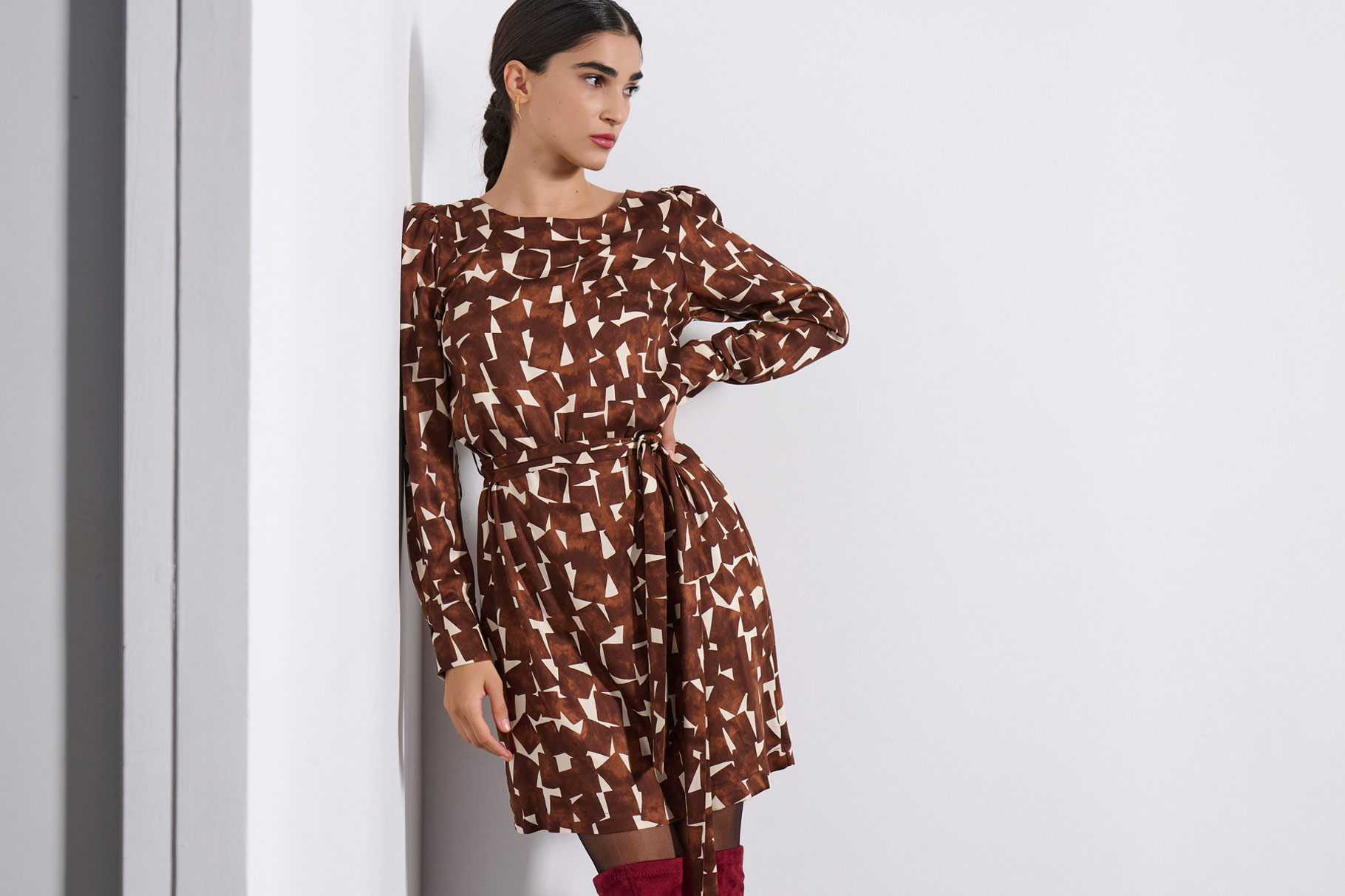 MIDI DRESS 3225902 CHOCOLATE