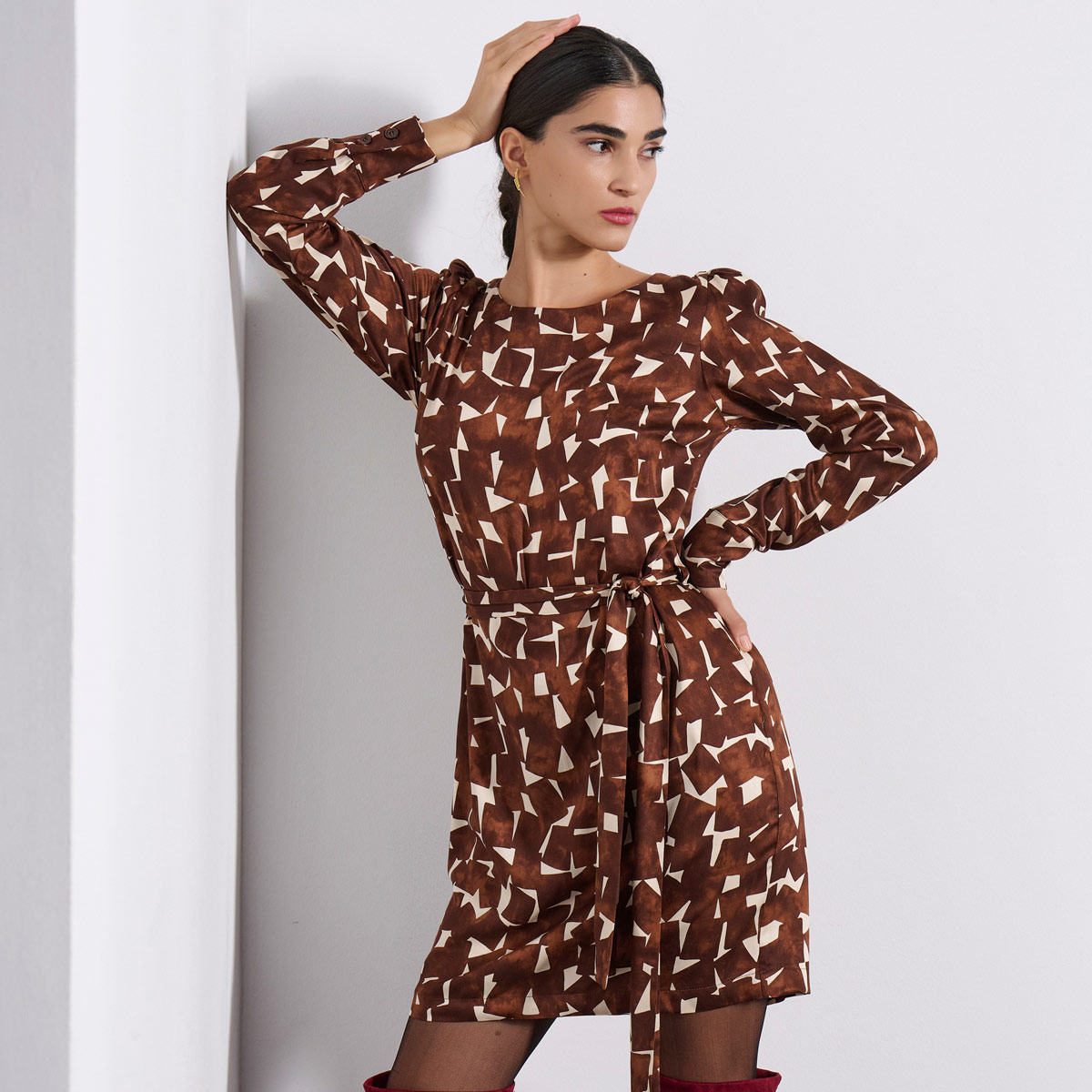 MIDI DRESS 3225902 CHOCOLATE