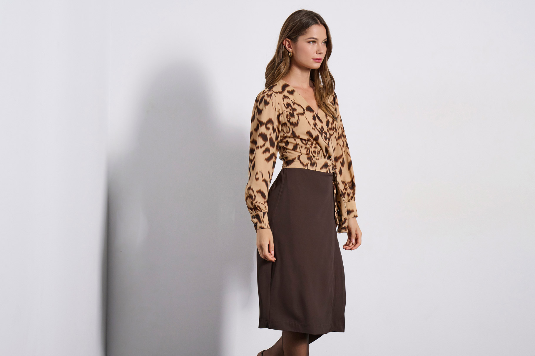 MIDI DRESS 3225908 BROWN