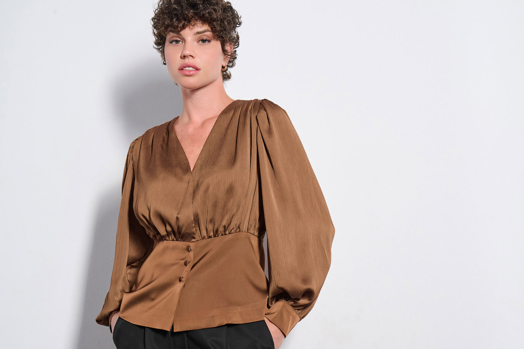 BLOUSE 2225104 CHOCOLATE