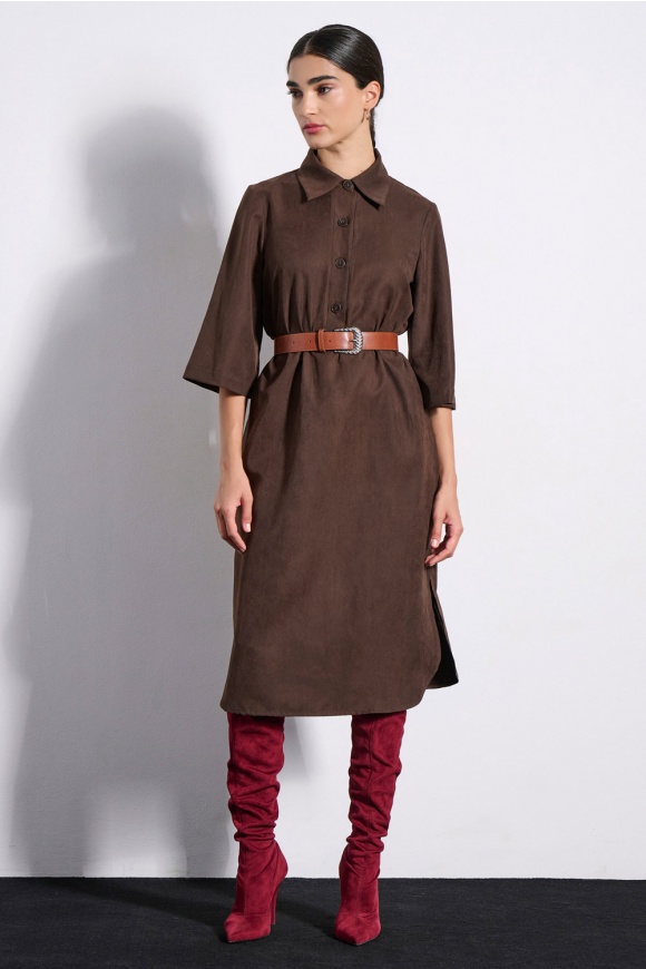 MIDI DRESS 3225940 BROWN
