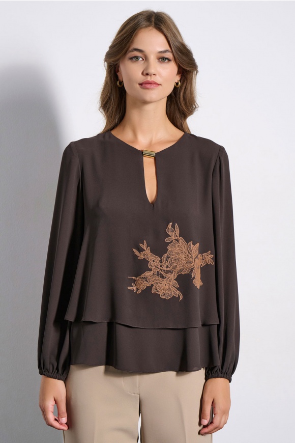 BLOUSE 3225133 BROWN