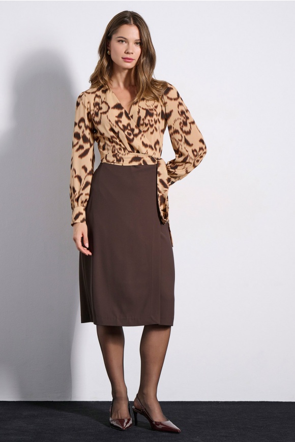 MIDI DRESS 3225908 BROWN