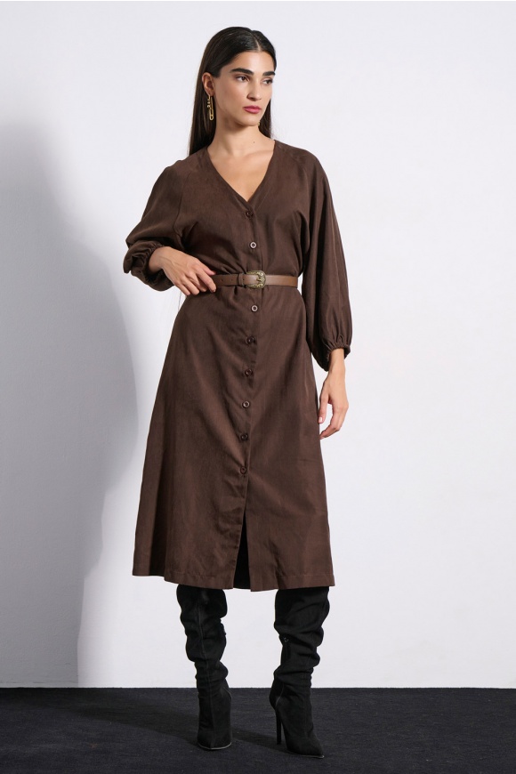 MIDI DRESS 3225915 BROWN