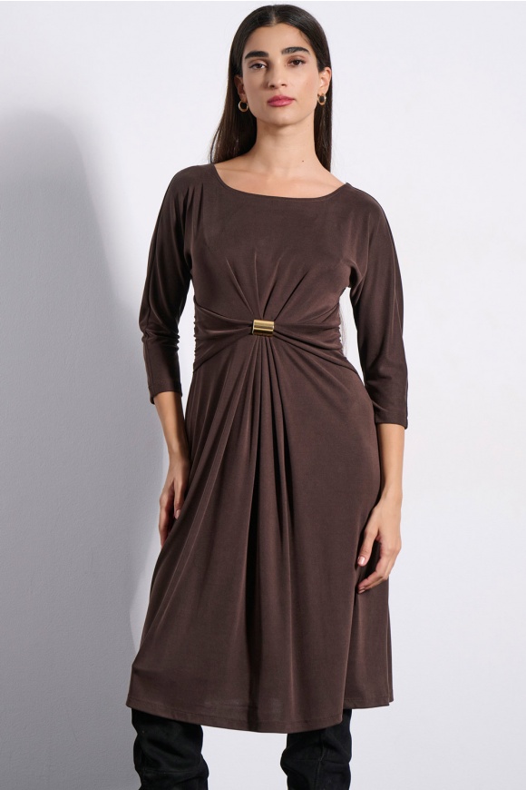 MIDI DRESS 3225906 BROWN