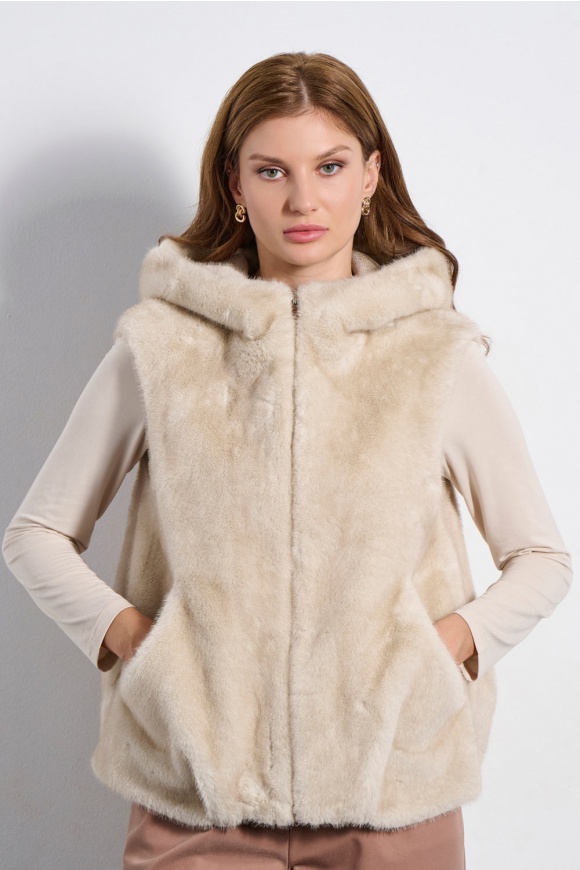 VEST / FAUX FUR 2225514 BEIGE
