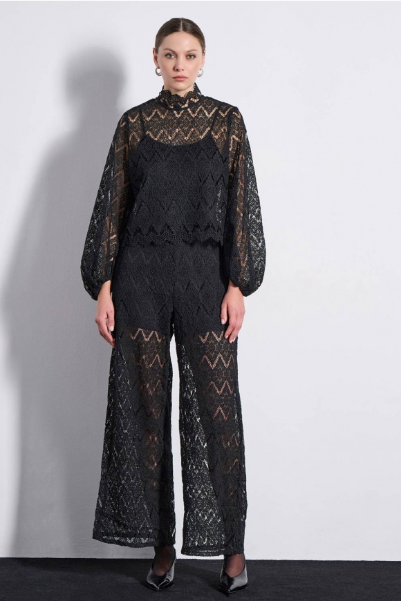 PANTALON WITH BLOUSE SET 2225202 BLACK