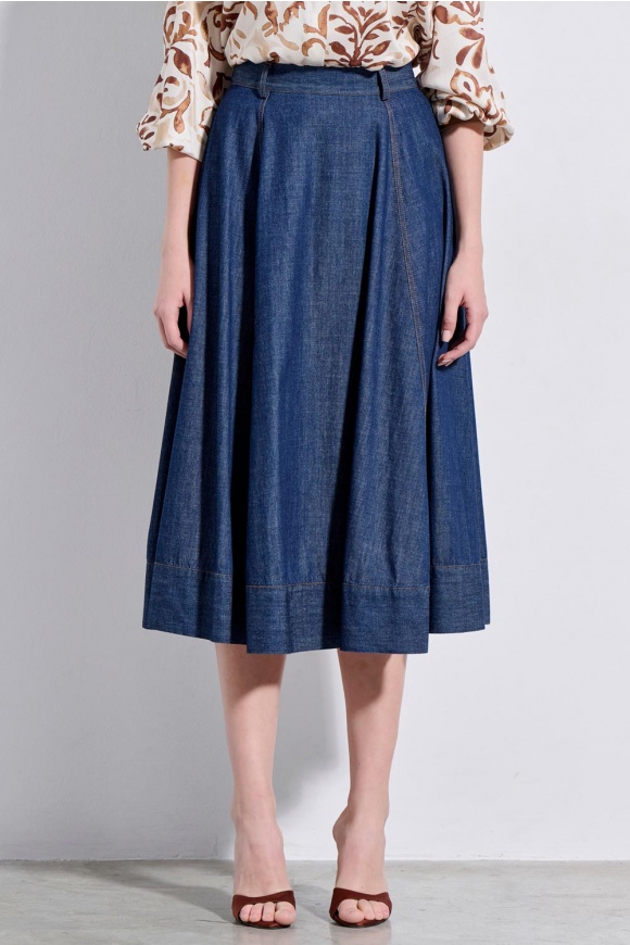 MIDI JEAN SKIRT 3126302 INDIGO BLUE