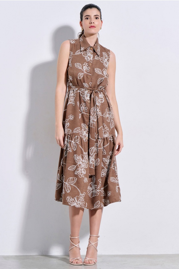 MIDI DRESS 3126939 BROWN