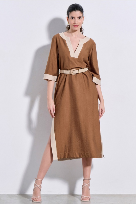 MIDI DRESS 3126947 BROWN
